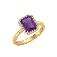 Anello Gazzola Gioielli Donna Amuleto in Oro giallo Ametista AN-1233-16-2-18-13-AM-OT-N-F-VS